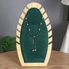 Wholesale Bamboo Wood Jewelry Display Rack With Flame Pendant Hanger And Bracelet Shelf