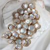 Wholesale Baroque Button Edging Single Hanging Natural Freshwater Pearl Jewelry Accessories