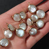 Wholesale Baroque Button Edging Single Hanging Natural Freshwater Pearl Jewelry Accessories
