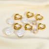 Wholesale Baroque Imitation Freshwater Pearl Earrings High Sense Geometric 18K Gold Plated Stainless Steel Pvdp Furnace Real Gold Process For Women
