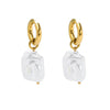 Wholesale Baroque Imitation Freshwater Pearl Earrings High Sense Geometric 18K Gold Plated Stainless Steel Pvdp Furnace Real Gold Process For Women