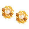 Wholesale Baroque Retro Exaggerated Middle Ancient Earrings With Antique Laminated Flower Design And Geometric Pattern Electroplated