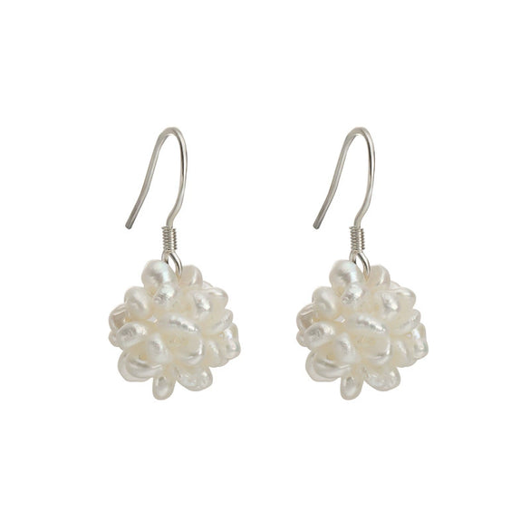 Wholesale Baroque Retro Women's Alien Shape Freshwater Pearl Earrings With S925 Silver Hook