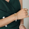 Wholesale Baroque Style Titanium Steel Freshwater Pearl Necklace And Bracelet Jewelry Set With Otto Buckle And Electroplating