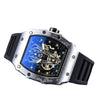 Wholesale Barrel Dial Quartz Watch Business Style Alloy Case Rubber Strap Stainless Steel Buckle For Men