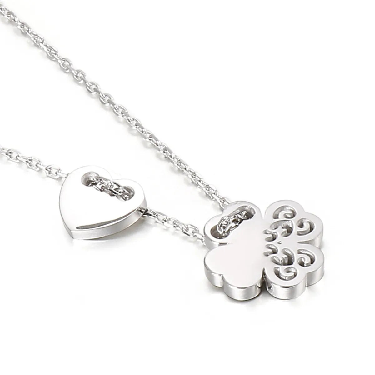 Wholesale Basic Flower Stainless Steel Titanium Steel Plating Gold Plated Pendant Necklace