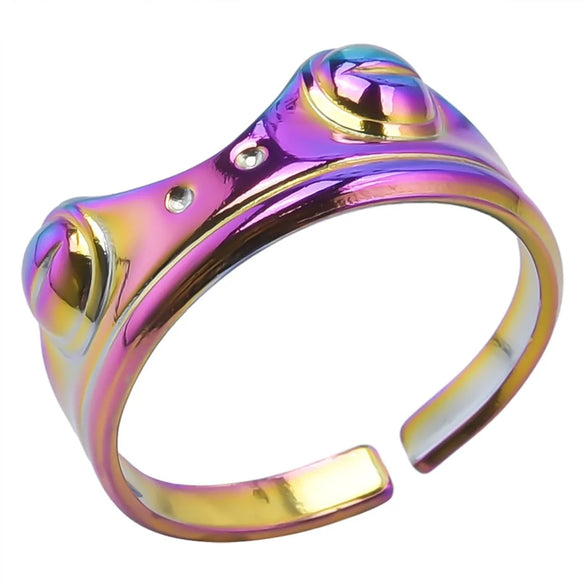 Wholesale Basic Geometric Stainless Steel Plating Open Rings