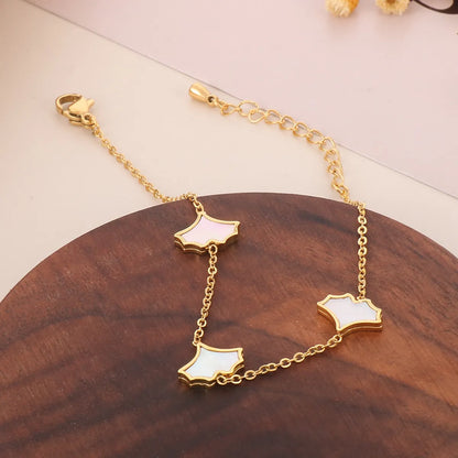 Wholesale Basic Ginkgo Leaf Stainless Steel Plating Gold Plated Bracelets