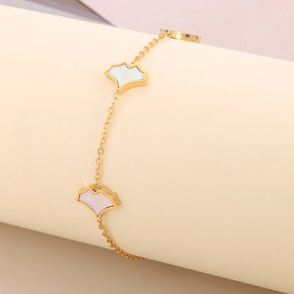 Wholesale Basic Ginkgo Leaf Stainless Steel Plating Gold Plated Bracelets