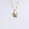 Wholesale Basic Modern Style Classic Style Crown Copper Plating Inlay 18K Gold Plated Zircon Pendant Necklace