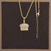 Wholesale Basic Modern Style Classic Style Crown Copper Plating Inlay 18K Gold Plated Zircon Pendant Necklace