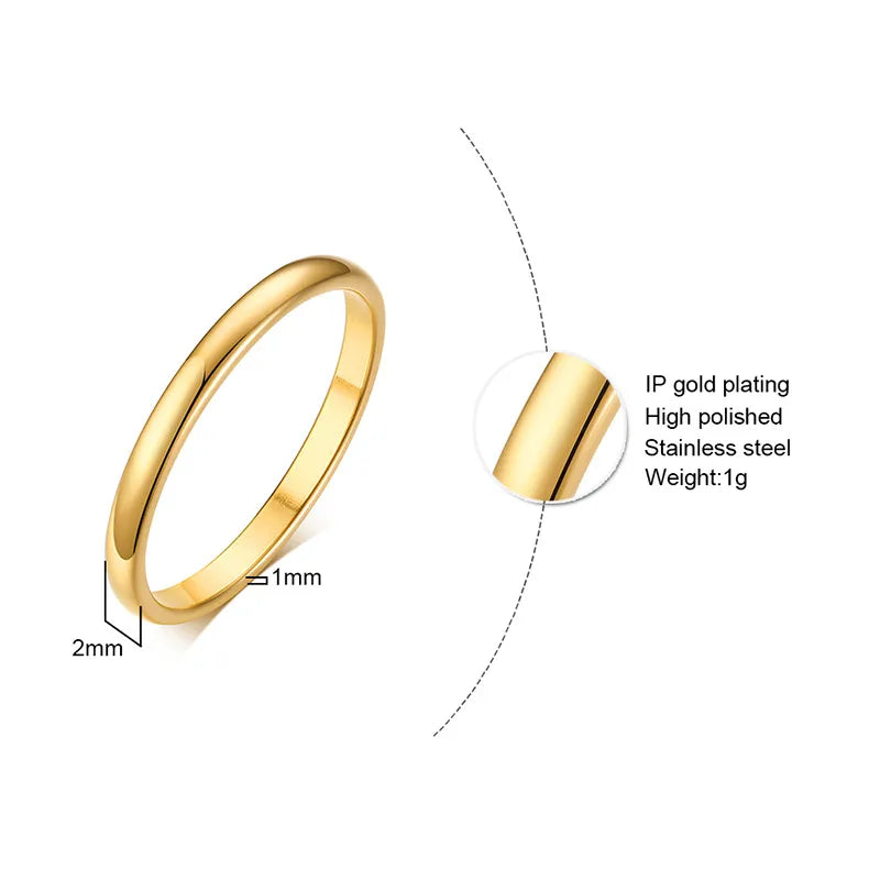 Wholesale Basic Modern Style Geometric Titanium Steel Plating Rings