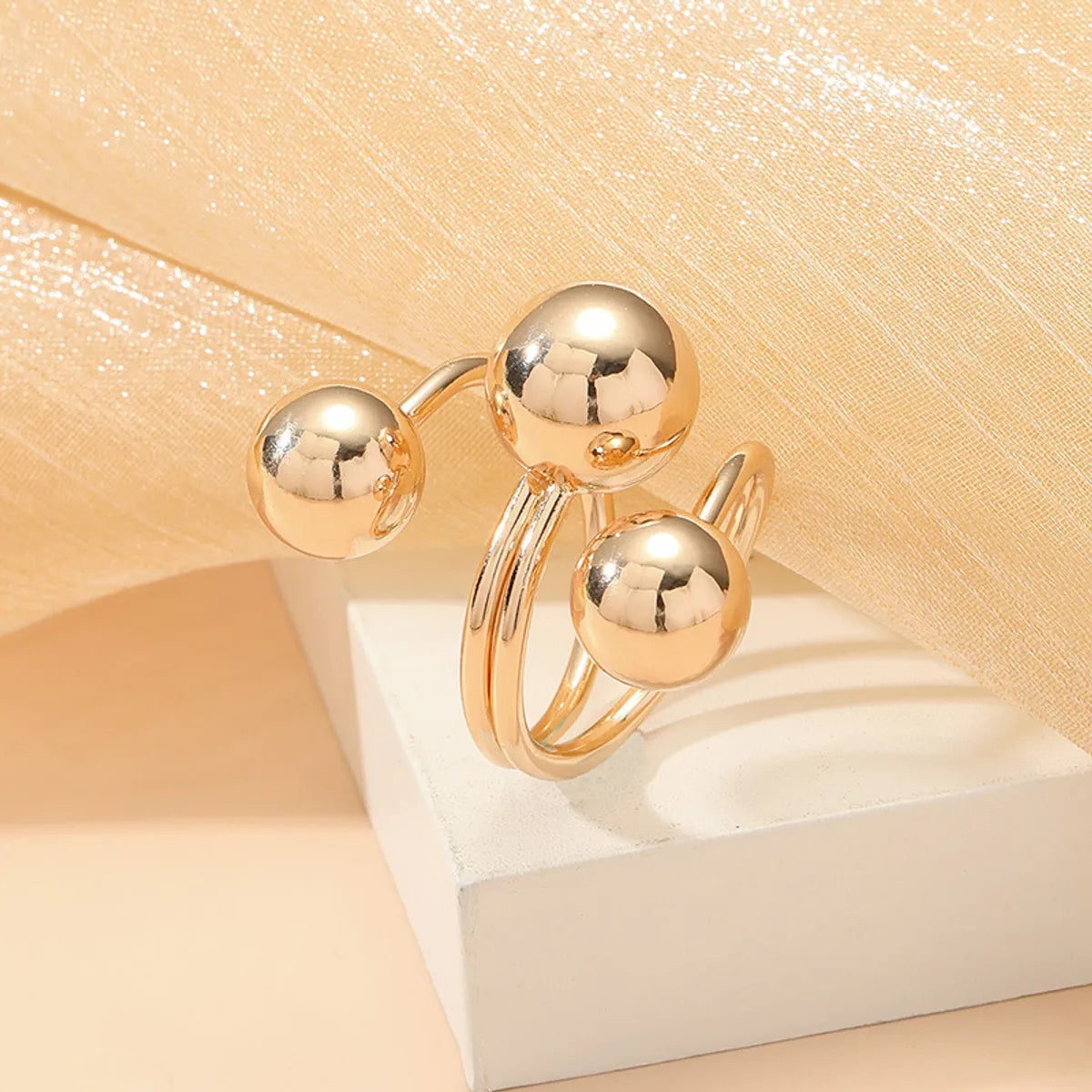 Basic Solid Color Stainless Steel Plating 18k Gold Plated Open Rings