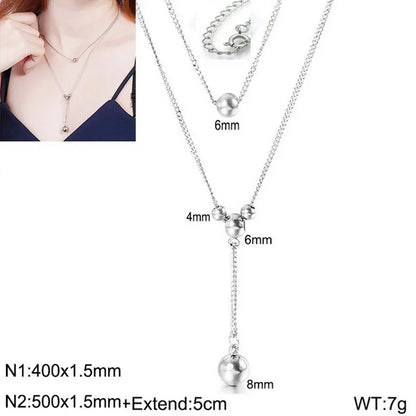 Wholesale Jewelry Basic Solid Color Stainless Steel Titanium Steel 18K Gold Plated Plating Layered Necklaces