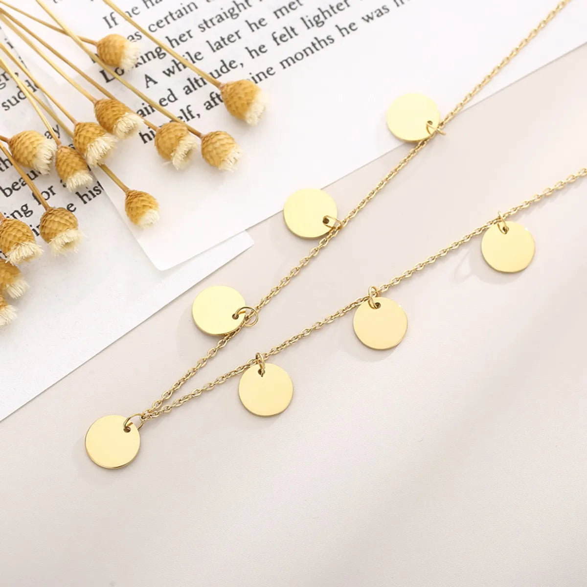 Wholesale Basic Solid Color Titanium Steel Plating Gold Plated Necklace