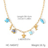 Wholesale Beach Ocean Wind Titanium Steel And Stainless Steel Necklace With Starfish Dolphin Seahorse Shell Pendant And Cross Chain For Women Electroplated Animal Zodiac Design