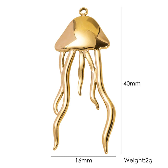 Wholesale Beach Wind Pendant Accessories Animal Style Starfish Shell 304 Stainless Steel Electroplated