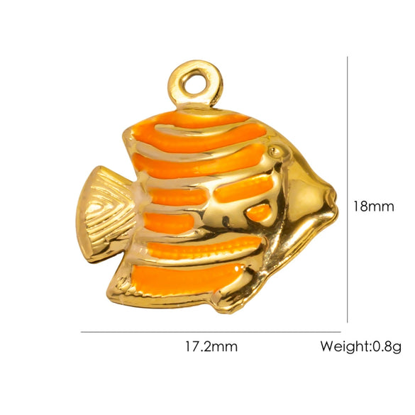 Wholesale Beach Wind Pendant Accessories Animal Style Starfish Shell 304 Stainless Steel Electroplated