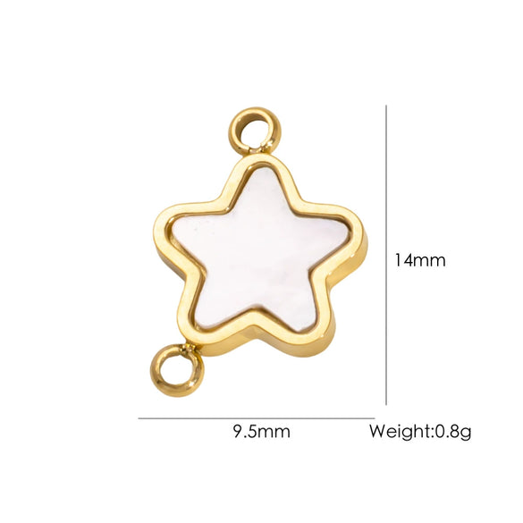 Wholesale Beach Wind Pendant Accessories Animal Style Starfish Shell 304 Stainless Steel Electroplated