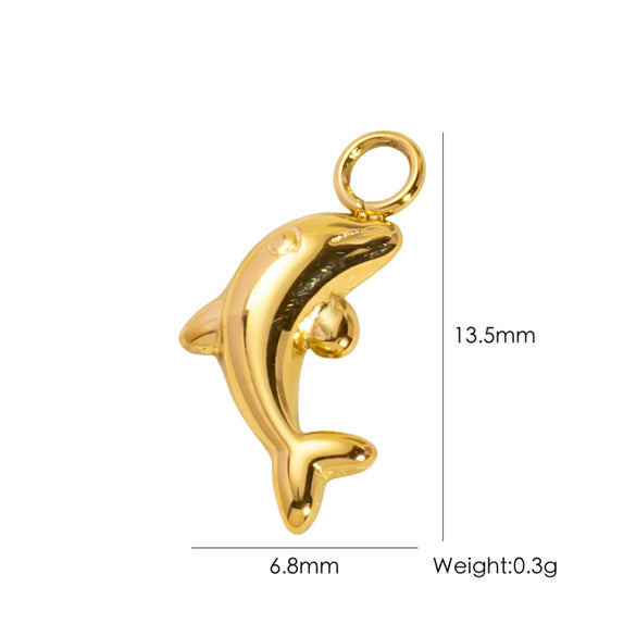 Wholesale Beach Wind Pendant Accessories Animal Style Starfish Shell 304 Stainless Steel Electroplated