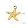 Wholesale Beach Wind Pendant Accessories Animal Style Starfish Shell 304 Stainless Steel Electroplated
