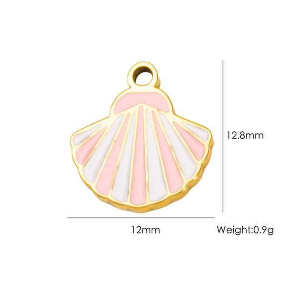 Wholesale Beach Wind Pendant Accessories Animal Style Starfish Shell 304 Stainless Steel Electroplated