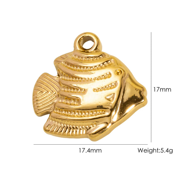 Wholesale Beach Wind Pendant Accessories Animal Style Starfish Shell 304 Stainless Steel Electroplated