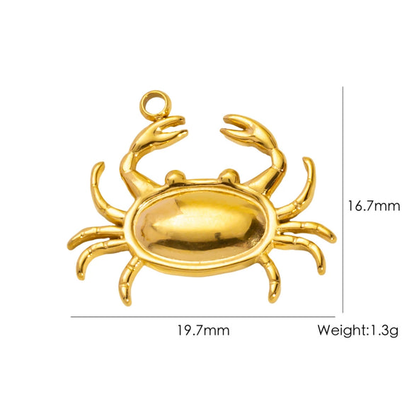 Wholesale Beach Wind Pendant Accessories Animal Style Starfish Shell 304 Stainless Steel Electroplated