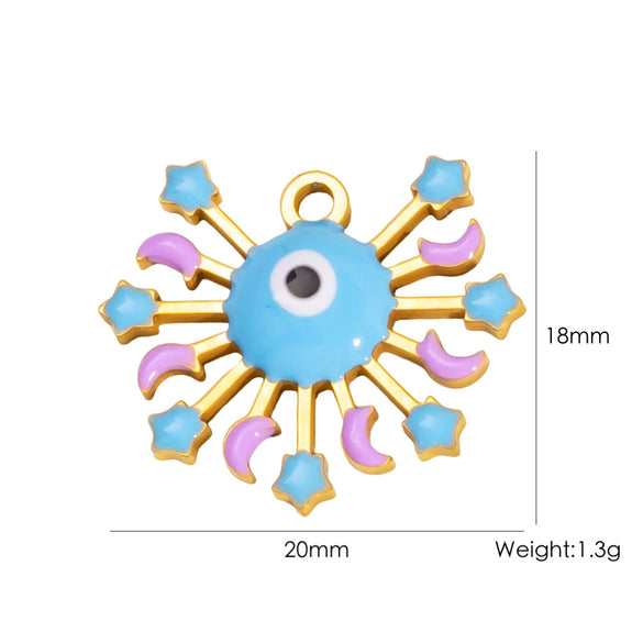 Wholesale Beach Wind Pendant Accessories Animal Style Starfish Shell 304 Stainless Steel Electroplated