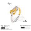 Wholesale Bead Open Heartshaped Ring For Women Stainless Steel With Geometric Pattern And Electroplating