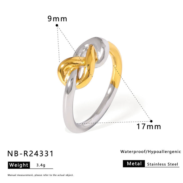 Wholesale Bead Open Heartshaped Ring For Women Stainless Steel With Geometric Pattern And Electroplating