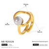Wholesale Bead Open Heartshaped Ring For Women Stainless Steel With Geometric Pattern And Electroplating