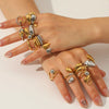 Wholesale Bead Open Heartshaped Ring For Women Stainless Steel With Geometric Pattern And Electroplating