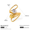 Wholesale Bead Open Heartshaped Ring For Women Stainless Steel With Geometric Pattern And Electroplating