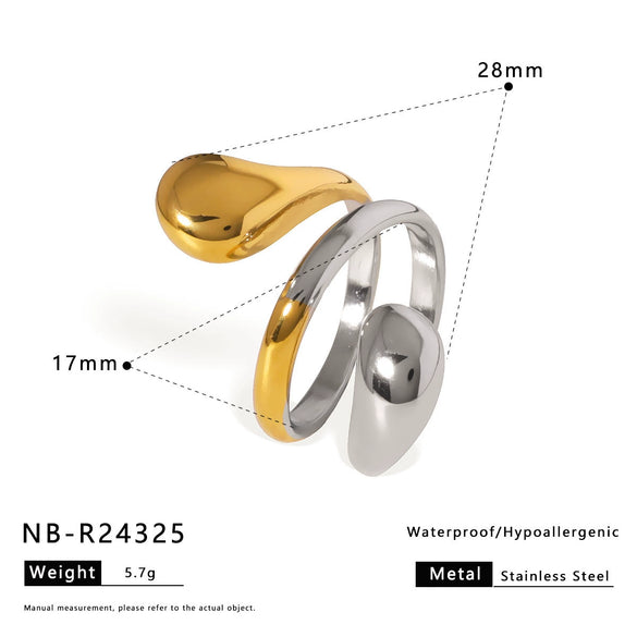 Wholesale Bead Open Heartshaped Ring For Women Stainless Steel With Geometric Pattern And Electroplating