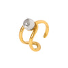 Wholesale Bead Open Heartshaped Ring For Women Stainless Steel With Geometric Pattern And Electroplating
