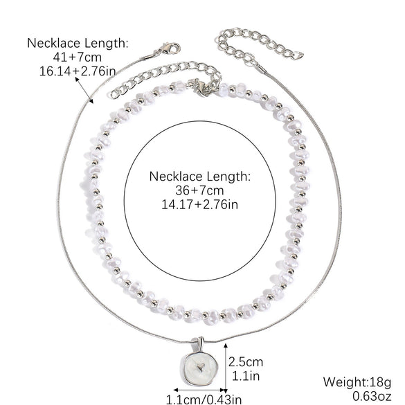 Wholesale Beaded Alloy Necklace Electroplated Geometric Style Women's Clavicle Chain