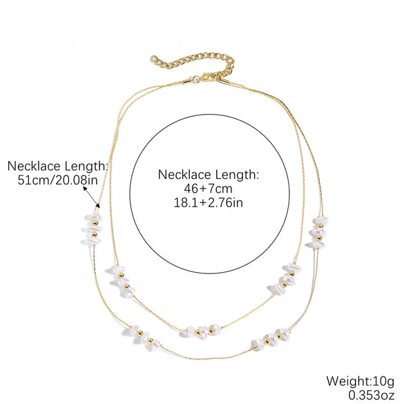 Wholesale Beaded Alloy Necklace Electroplated Geometric Style Women's Clavicle Chain
