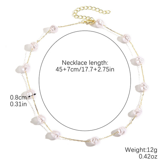 Wholesale Beaded Alloy Necklace Electroplated Geometric Style Women's Clavicle Chain