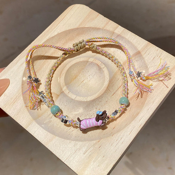 Wholesale Beaded Bracelet Mixed Materials Handmade Sweet Stars Animal Zodiac Bow Insect Cartoon Characters Leaf Rhombus Geometric For Women