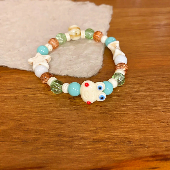 Wholesale Beaded Bracelet Mixed Materials Handmade Sweet Stars Animal Zodiac Bow Insect Cartoon Characters Leaf Rhombus Geometric For Women