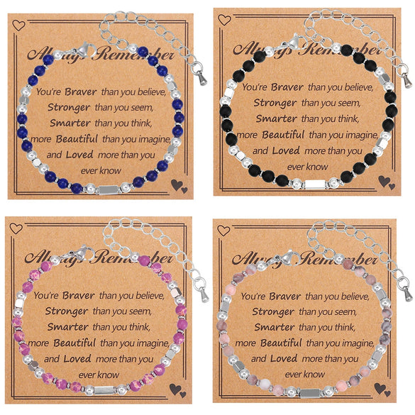 Wholesale Beaded Bracelet Stone Stainless Steel Geometric Handmade Unisex