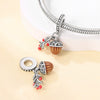 Wholesale Beaded Charm Copper Silver Plated Cute Squirrel Maple Leaf Pine Cone Animal Style Dripping Oil