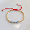 Wholesale Beaded Glaze Evil Eye Pearl Handwoven Women's Jewelry Bracelet With Geometric Pattern