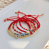 Wholesale Beaded Glaze Evil Eye Pearl Handwoven Women's Jewelry Bracelet With Geometric Pattern