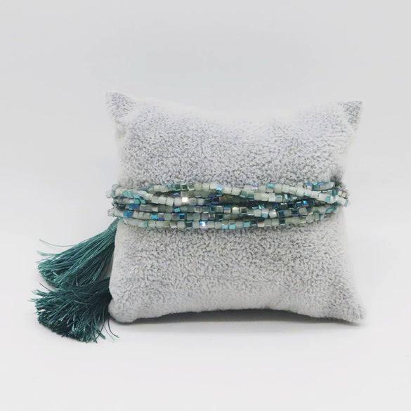 Wholesale Beaded Hand Woven Bohemian Tassel Bracelet Glass Glaze Drop Shape Geometric Style Unisex