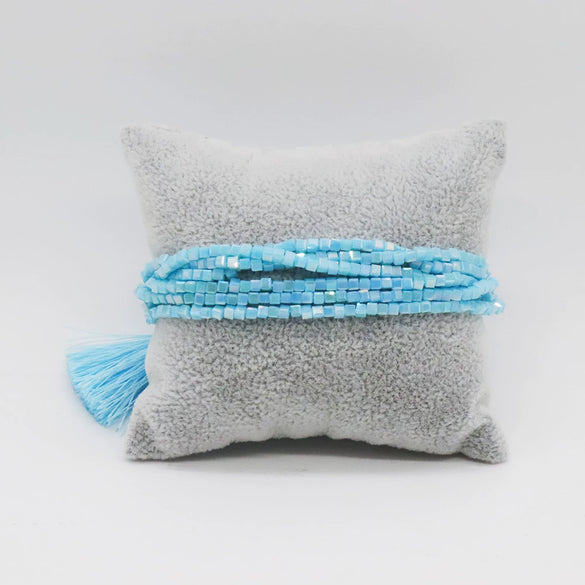 Wholesale Beaded Hand Woven Bohemian Tassel Bracelet Glass Glaze Drop Shape Geometric Style Unisex