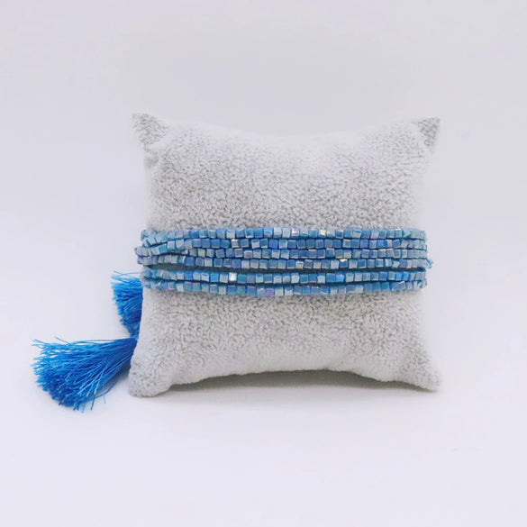 Wholesale Beaded Hand Woven Bohemian Tassel Bracelet Glass Glaze Drop Shape Geometric Style Unisex
