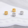 Wholesale Beaded Material S925 Sterling Silver Hollow Barrel And Wheel Beads With Coin Pattern Electroplated