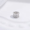Wholesale Beaded Material S925 Sterling Silver Hollow Barrel And Wheel Beads With Coin Pattern Electroplated